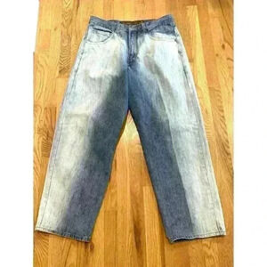 Baggy Jeans Mens Y2K Skater Grunge 90s Wide Pipes Denim VTG DELF Fades 38x32
